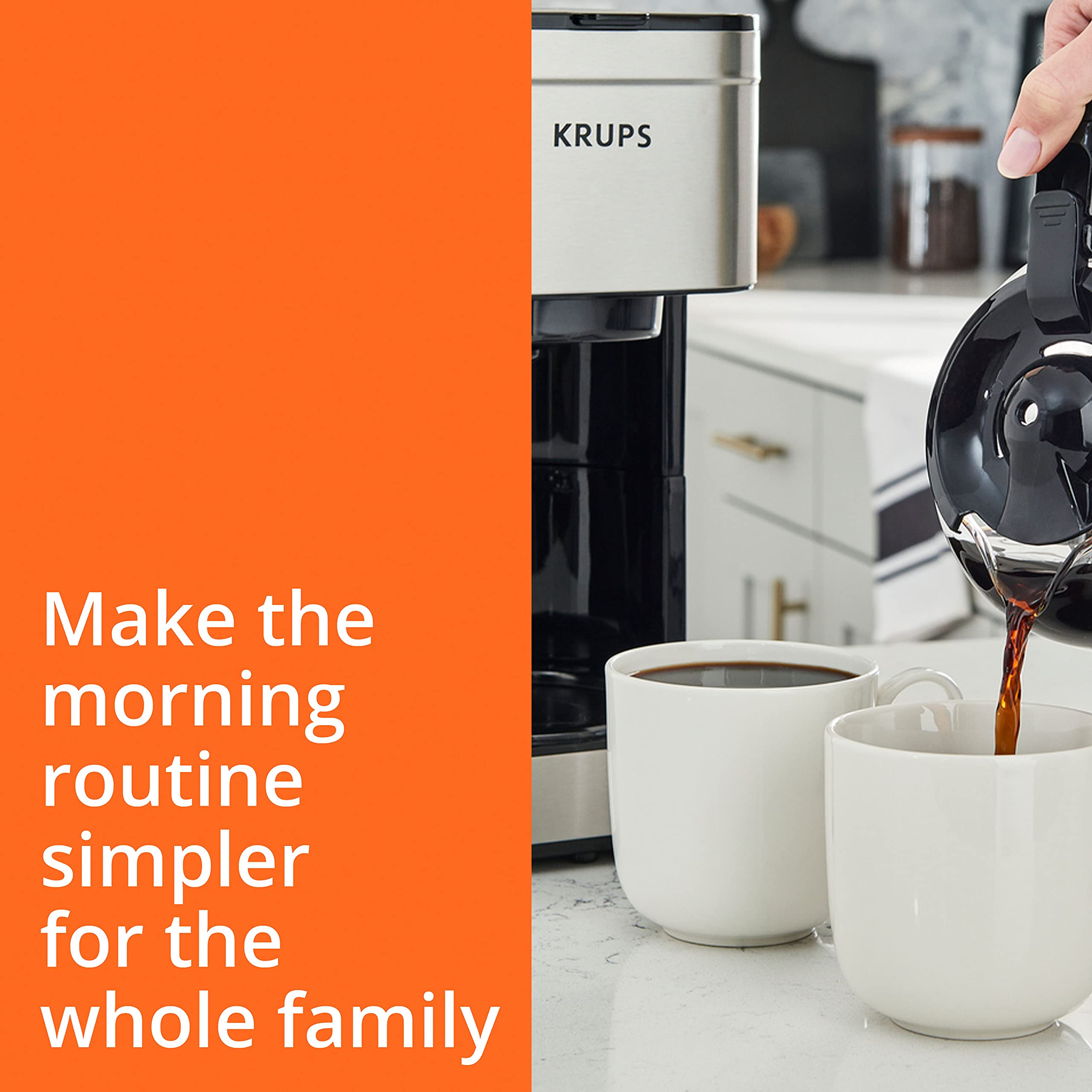 Krups Simply Brew: Stainless Steel 10 Cup Coffee Maker, Dishwasher Safe Coffee Pot With Cold Brew, Pause & Brew, And Keep Warm F